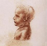 LEONARDO da Vinci Profile of a child oil painting artist